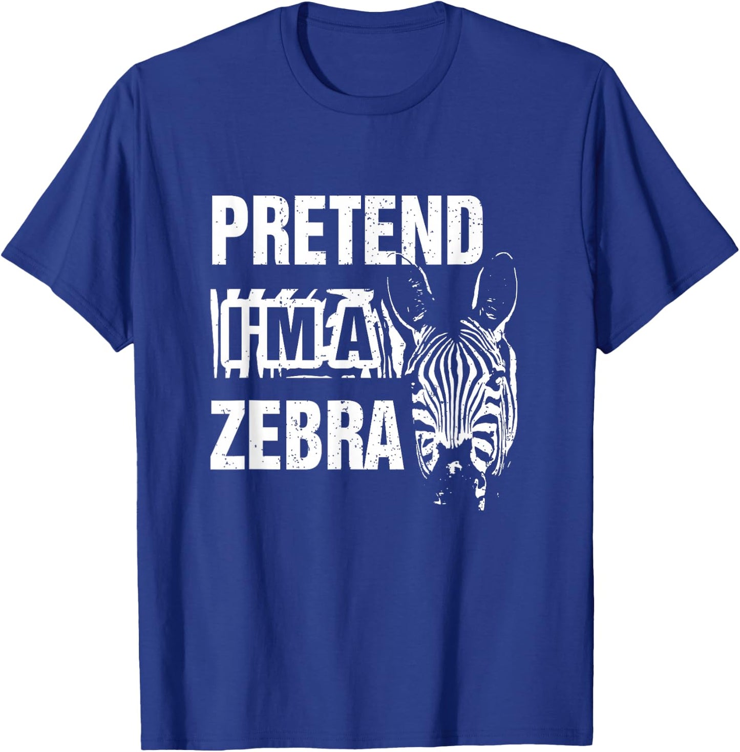 Pretend I'm A Zebra Lazy Halloween Costume Wildlife Animal T-Shirt - T-Shirt | Royal