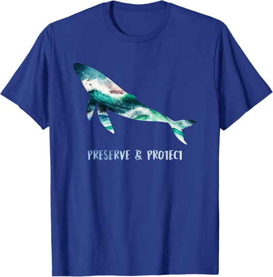 Save the Whales Species Protection and Animal Welfare Awareness T-Shirt - T-Shirt | Royal
