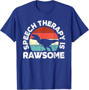 SLP Therapy Dinosaur Rawsome Speech Language Pathologist T-Shirt - T-Shirt | Royal