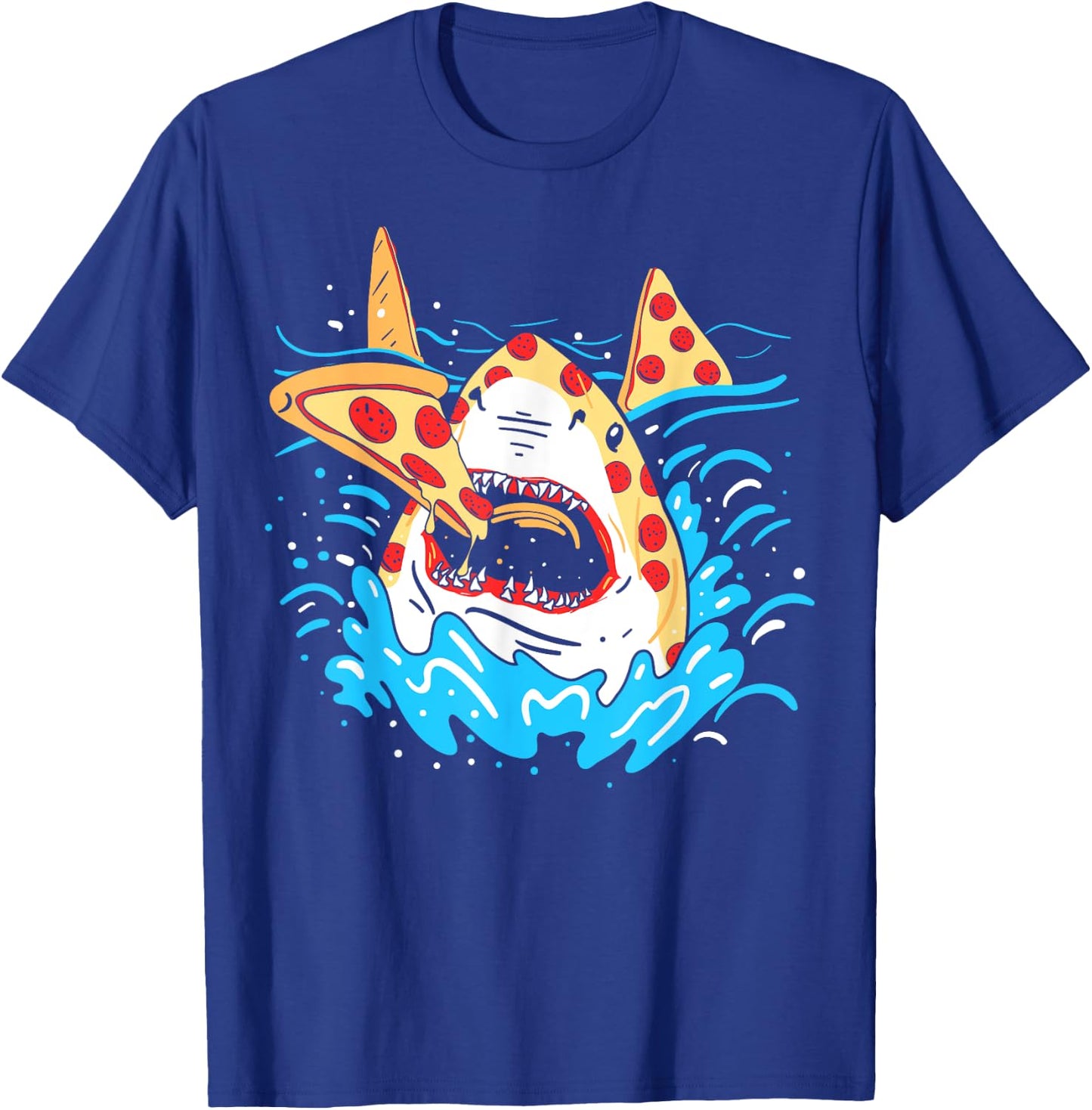Pepperoni Pizza Shark Funny T-Shirt - T-Shirt | Royal