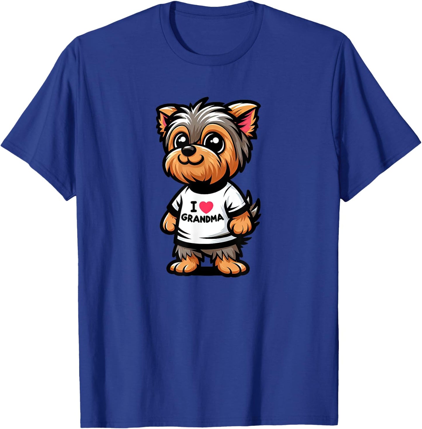 Yorkshire Terrier I Love Grandma Funny Dog Grandmother T-Shirt - T-Shirt | Royal