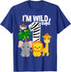 I'm Wild and 1 Zoo Theme Birthday Shirt Safari Jungle Animal T-Shirt - T-Shirt | Royal