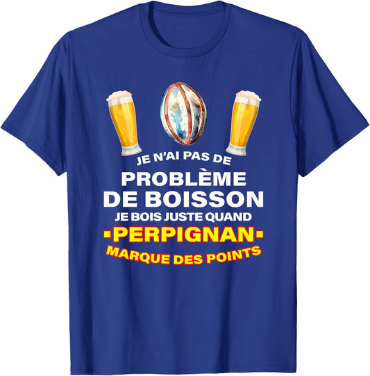 Rugby USAP Supporter Perpignan Essais Et Apéro Bière Haut de Gamme T-Shirt - T-Shirt | Royal