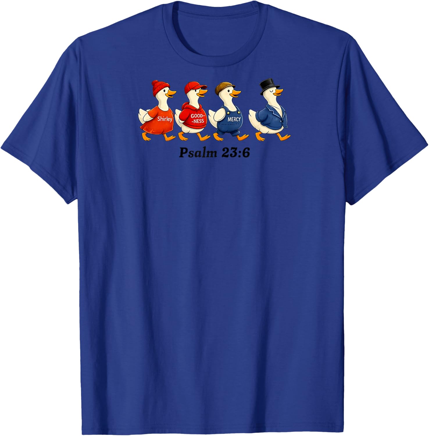 Surely Goodness Mercy Psalm 23:6 Goose Christian Faith Raglan Baseball T-Shirt - T-Shirt | Royal