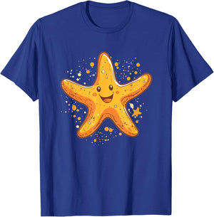 Happy Smiling Starfish Ocean Starfish T-Shirt - T-Shirt | Royal