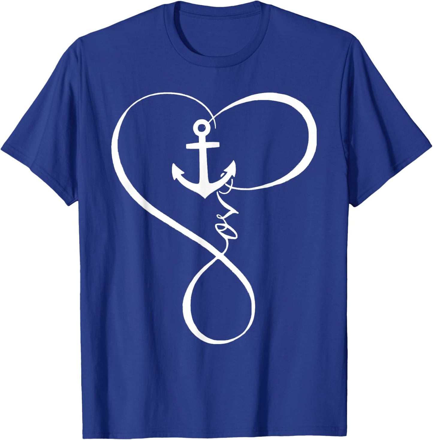 Anchor Heart Infinity Love Nautical Anchor Lover Women Men T-Shirt - T-Shirt | Royal