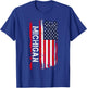 Michigan USA Flag Michigan , Women's Adults, Black, Short Sleeve, , Classic Fit, Polyester 100%, Modern, Letter Print, T Back, Small T-Shirt - T-Shirt | Royal