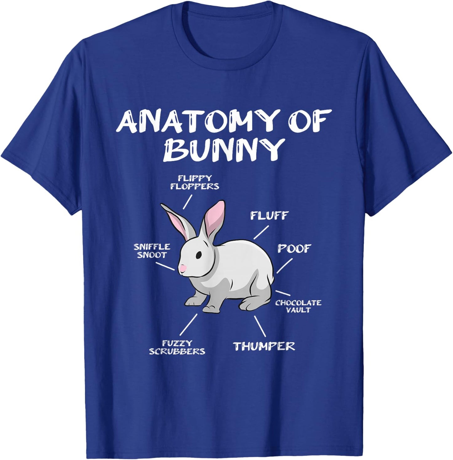 Funny Bunny Rabbit Anatomy Cute Rabbit Humor Joke T-Shirt - T-Shirt | Royal