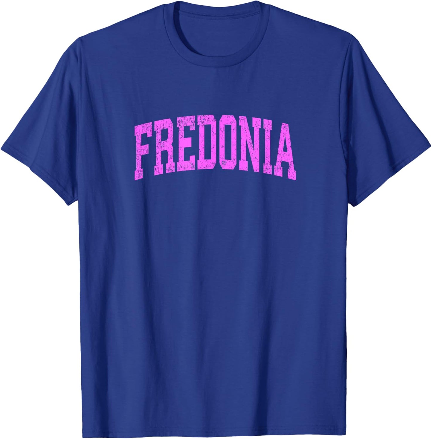 Fredonia New York NY Vintage Athletic Sports Pink Design T-Shirt - T-Shirt | Royal
