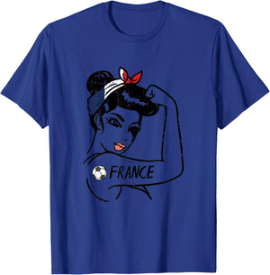 Unbreakable Woman French Flag France Soccer Fan Women Girls T-Shirt - T-Shirt | Royal