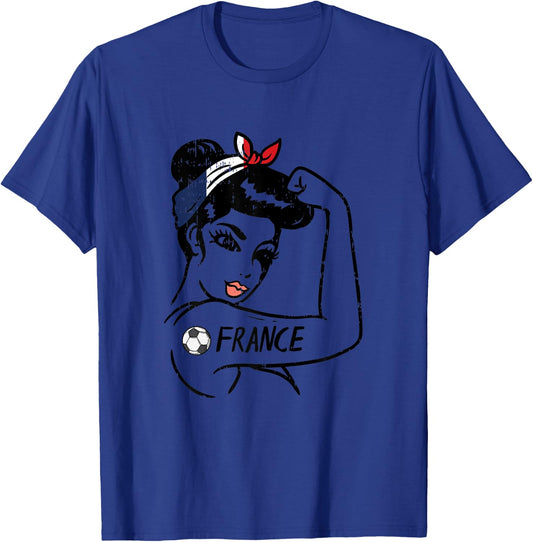 Unbreakable Woman French Flag France Soccer Fan Women Girls T-Shirt - T-Shirt | Royal