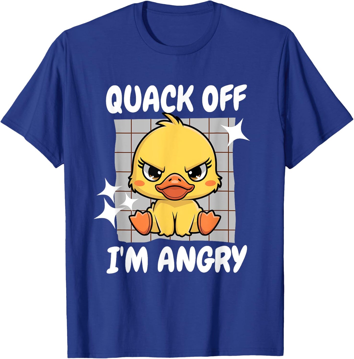 Quack Off I'm Angry Cute Angry Duck Lover Design Kawaii Duck T-Shirt - T-Shirt | Royal