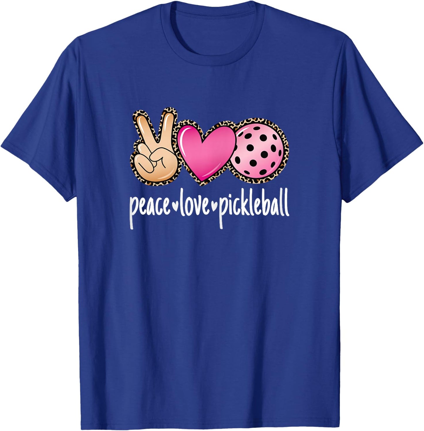 Peace Love Pickleball Cute Pickleball Lover Women Girls T-Shirt - T-Shirt | Royal