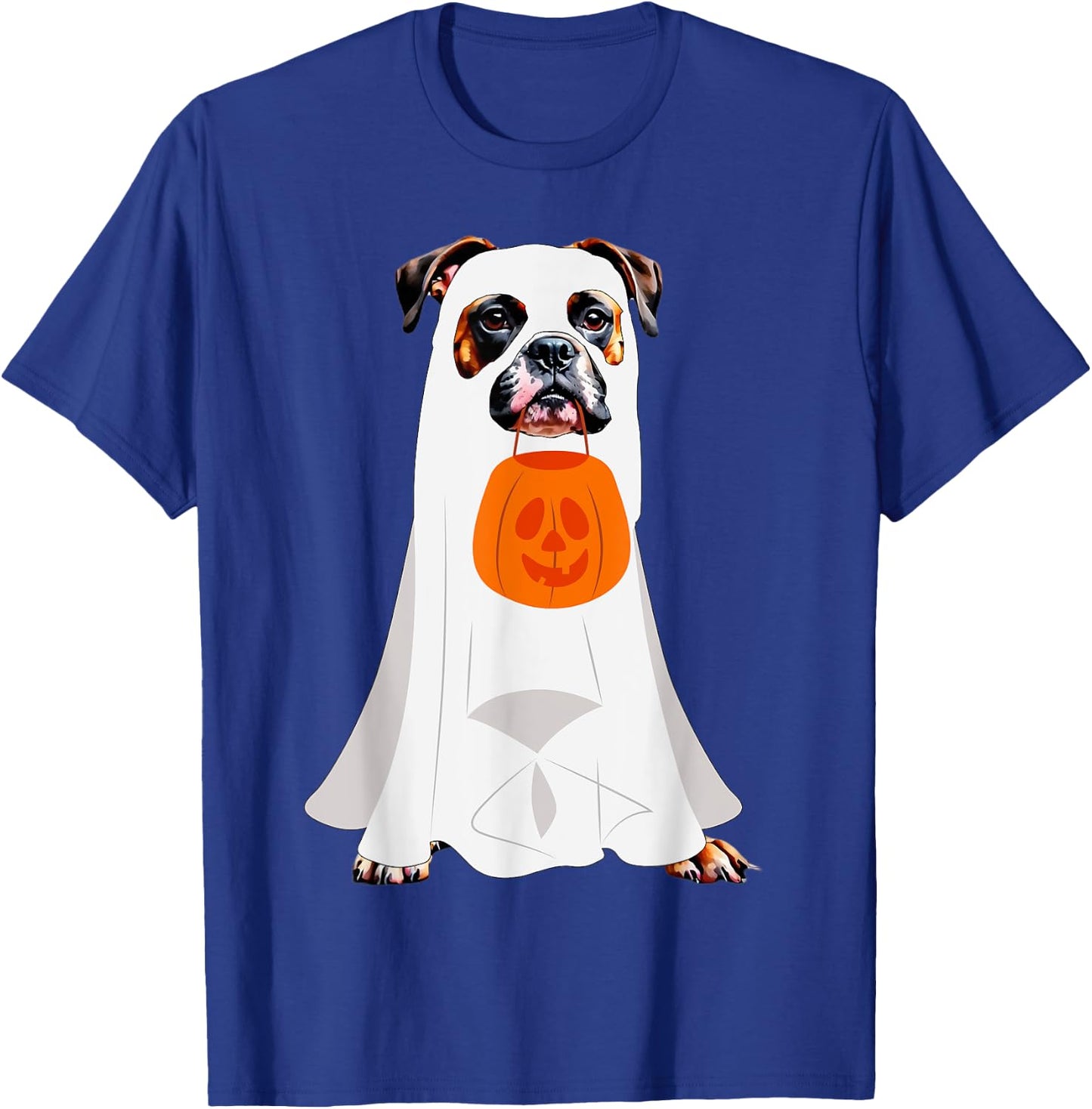 Boxer Dog Ghost Pumpkin Halloween Fall Dog Lover Men Women Kids T-Shirt - T-Shirt | Royal