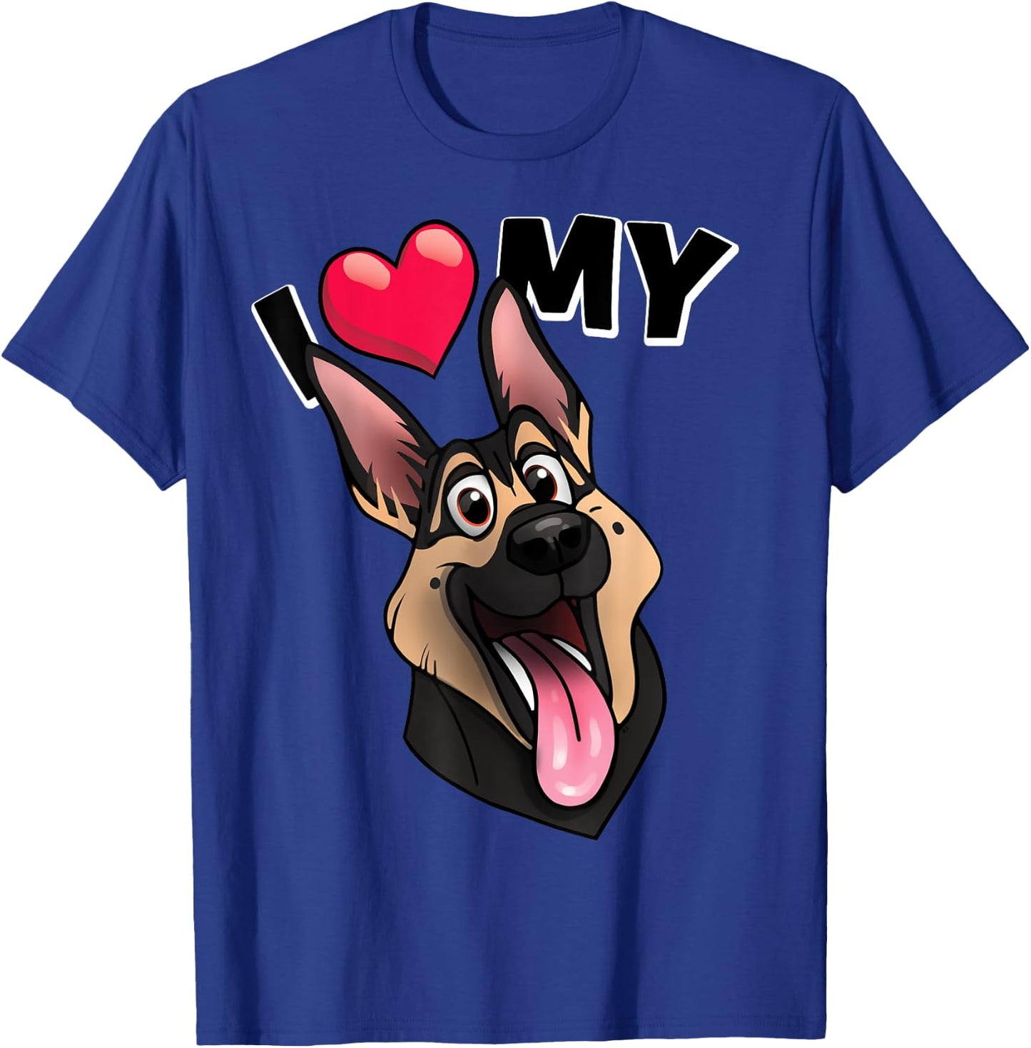 I Love My black and tan German Shepherd dog T-Shirt - T-Shirt | Royal