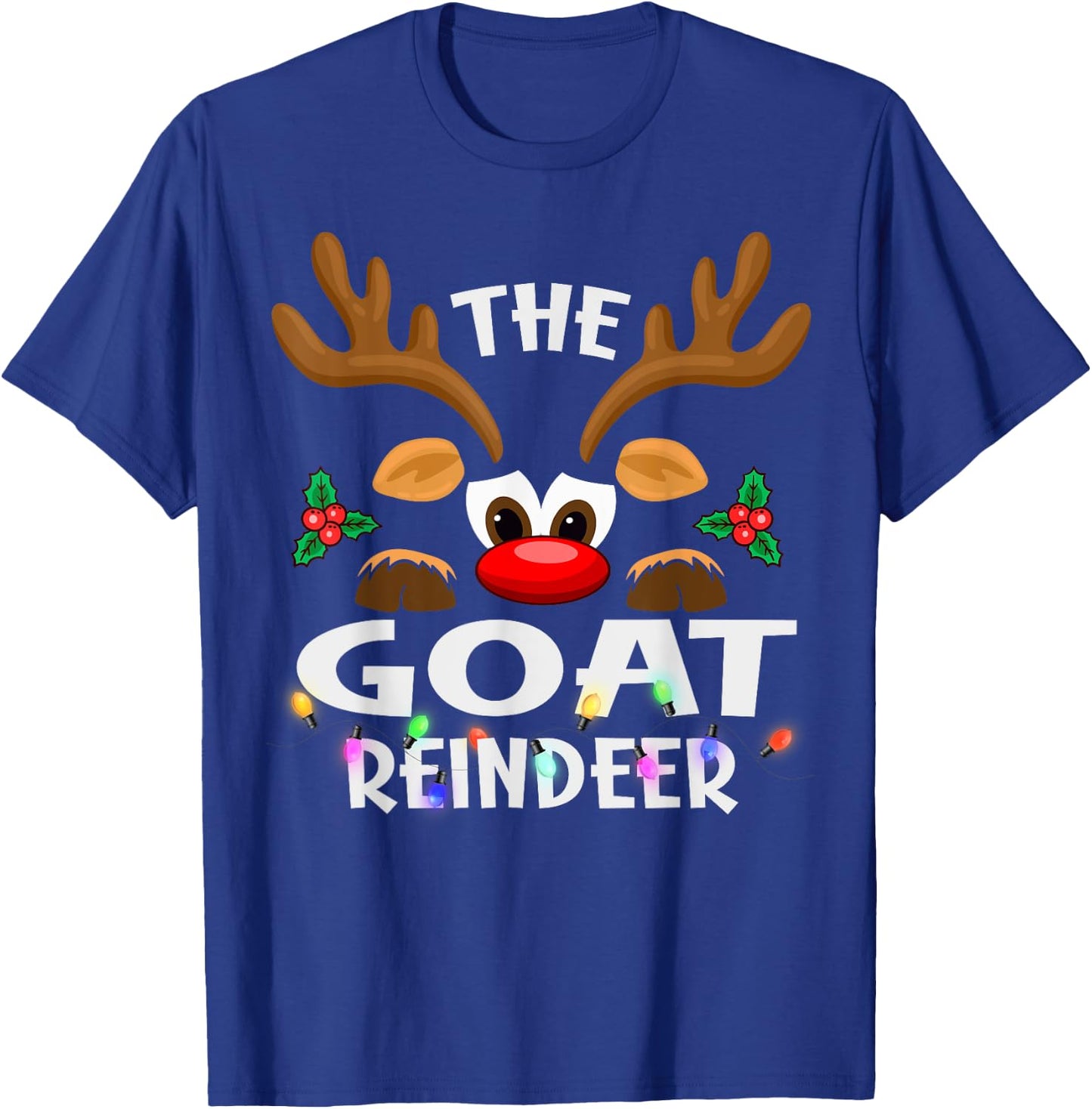 The Goat Reindeer Christmas Men Women T-Shirt - T-Shirt | Royal