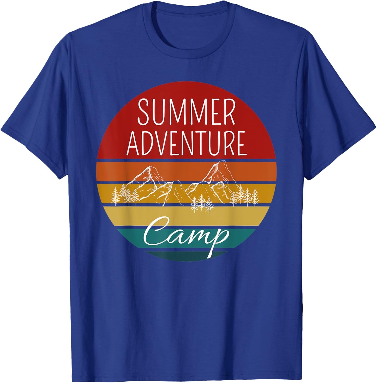 Summer Adventure Camp Mountains Scout Scouting Hiking T-Shirt - T-Shirt | Royal