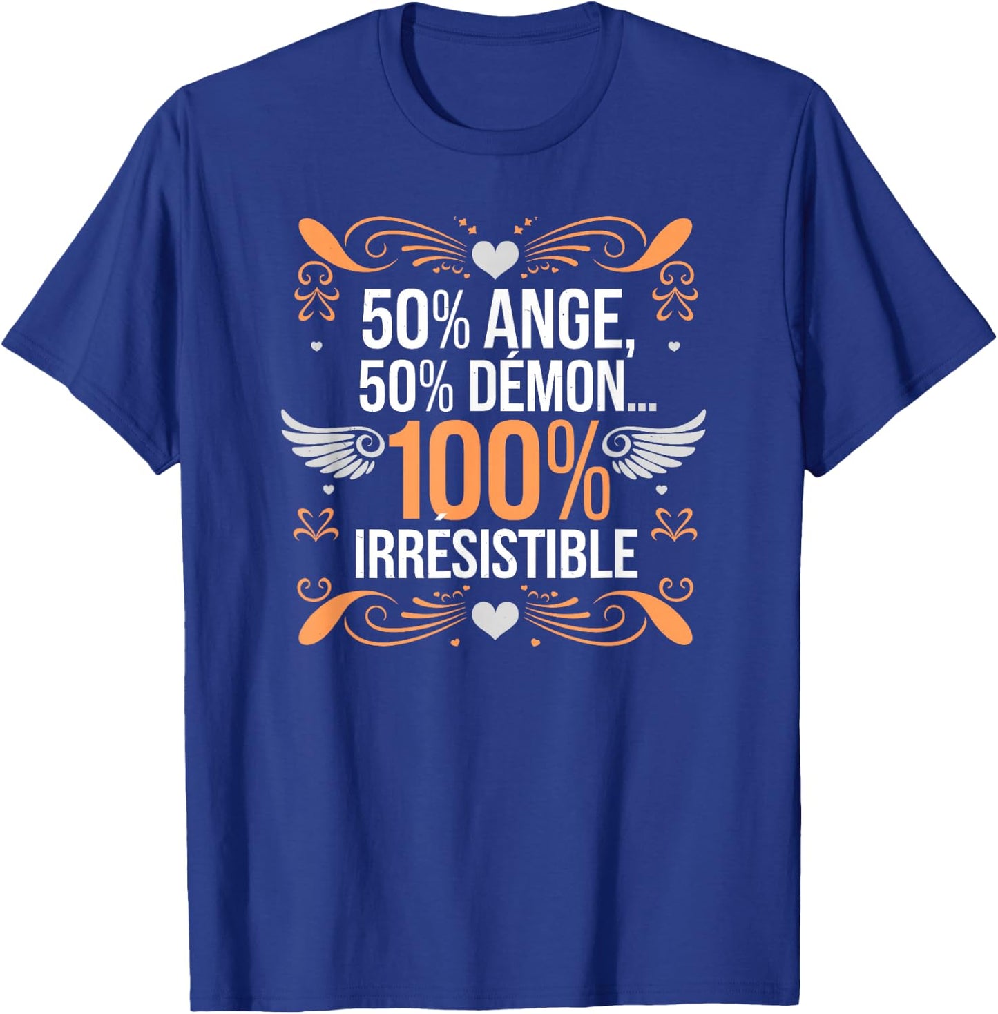 You are irresistible: angel or demon, humor, gift, fun , Black, S T-Shirt - T-Shirt | Royal