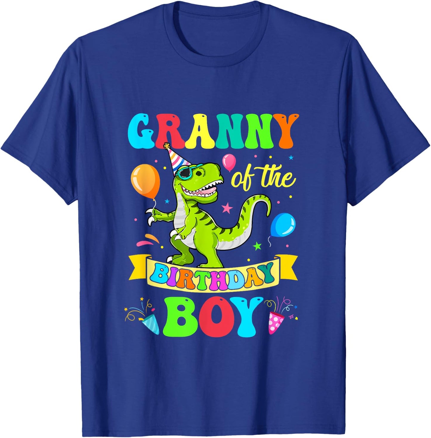 Granny Of The Birthday Boy T-Rex Dinosaur Birthday Party T-Shirt - T-Shirt | Royal