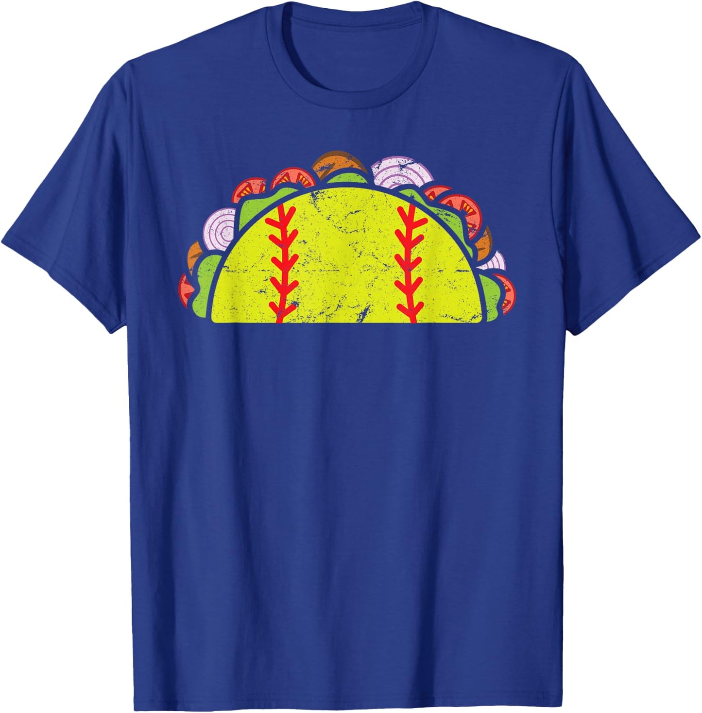 Taco Softball Funny Cinco De Mayo Softball Player Taco Lover T-Shirt - T-Shirt | Royal