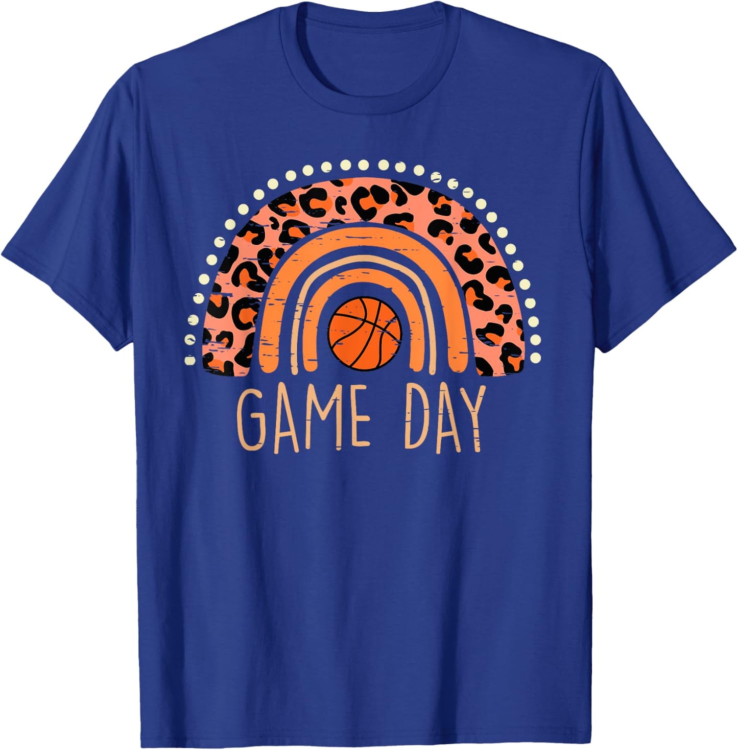 Leopard Rainbow Basketball Life Basketball Game Day Women T-Shirt - T-Shirt | Royal