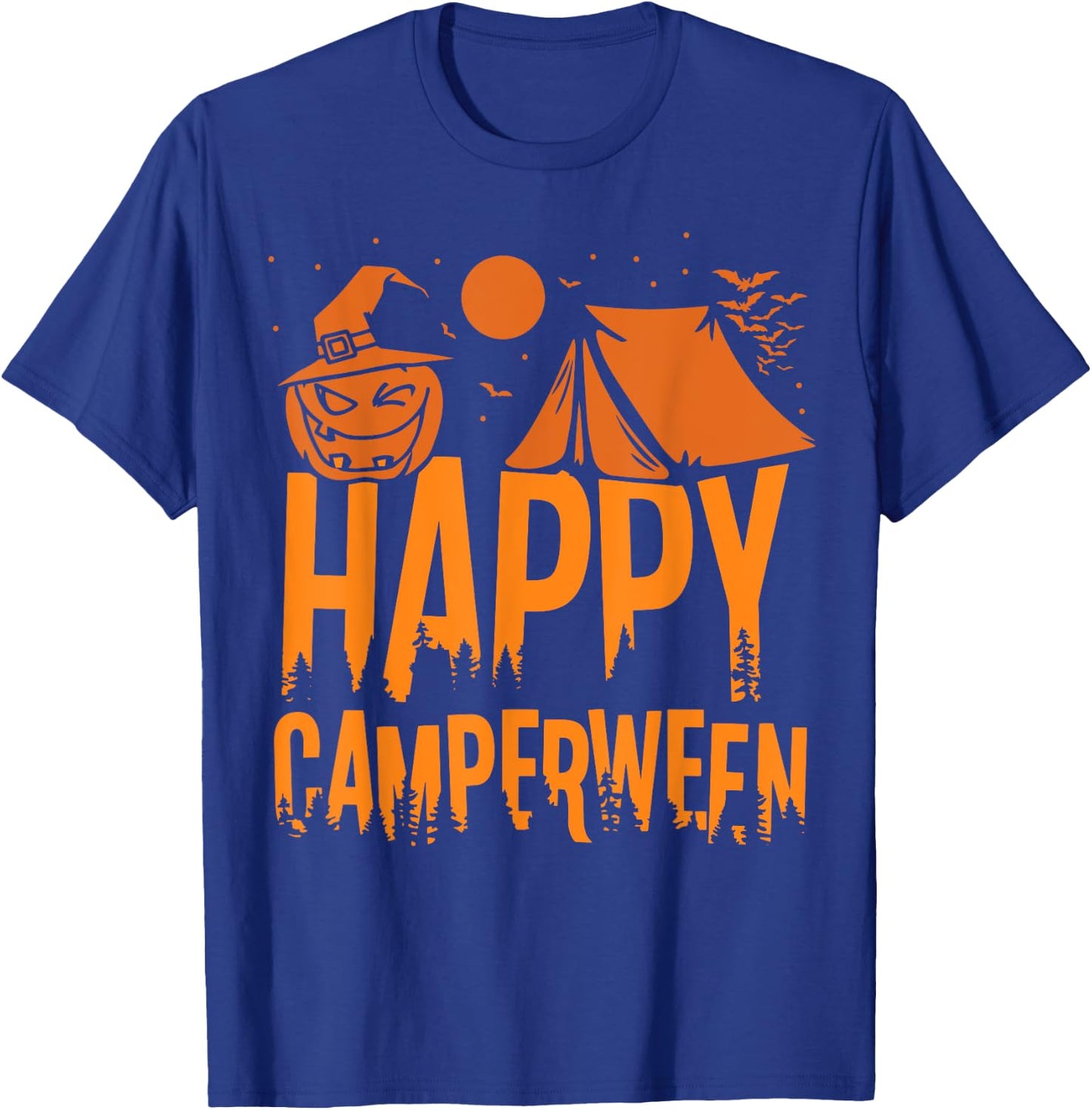 Happy Camperween - Camper Camping Halloween T-Shirt - T-Shirt | Royal