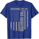Father's Day Awesome Like My Two Daughters US American Flag T-Shirt - T-Shirt | Royal