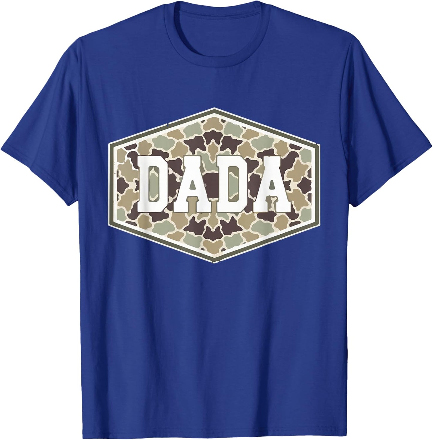 Vintage Camouflage Dada Fatherhood Camo Family Fathers Day T-Shirt - T-Shirt | Royal