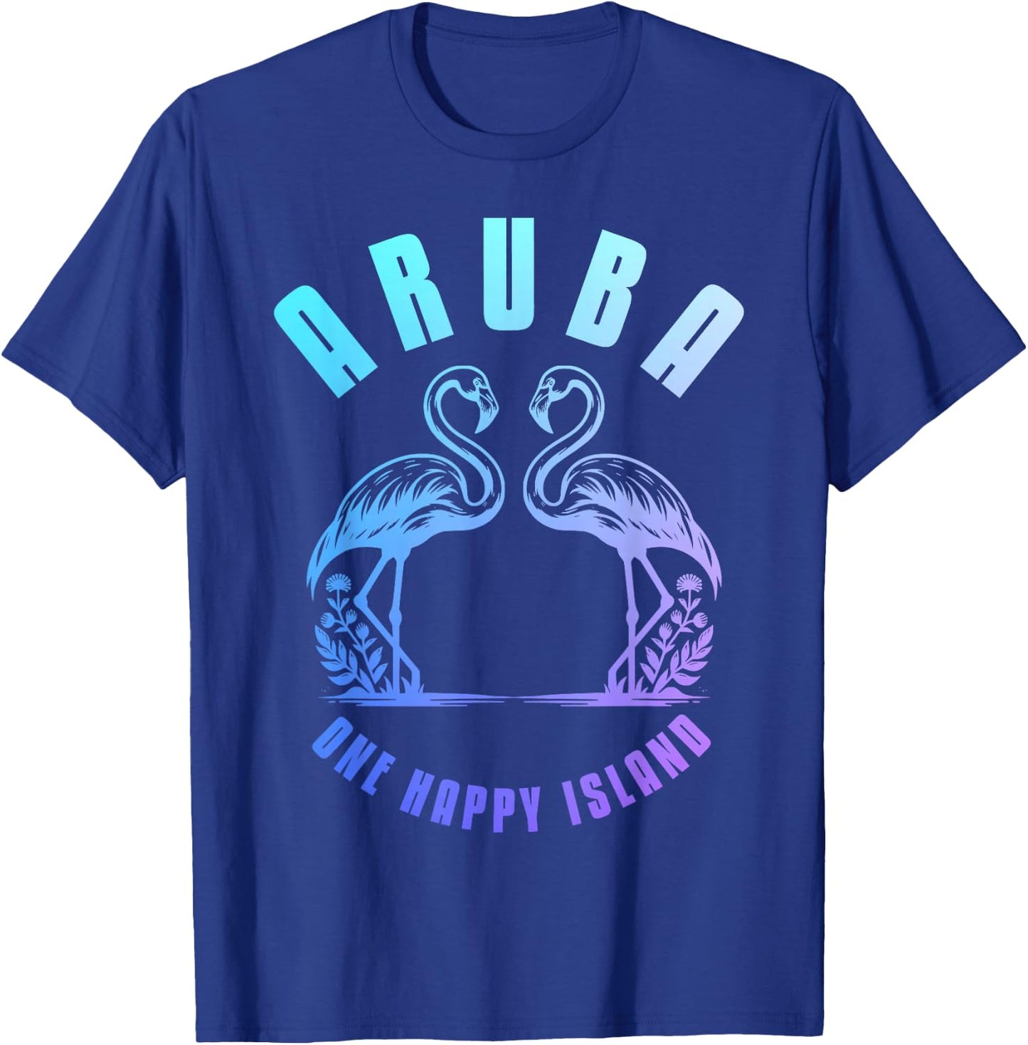 Aruba Flamingo Happy Island Craibbean Souvenir Pride Vintage T-Shirt - T-Shirt | Royal