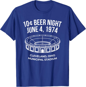 Cleveland Baseball Shirt Retro 10 Cent Beer Night T-Shirt - T-Shirt | Royal