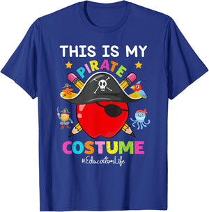 Pirate Educator Life Spooky Halloween Costume Pirate Day T-Shirt - T-Shirt | Royal