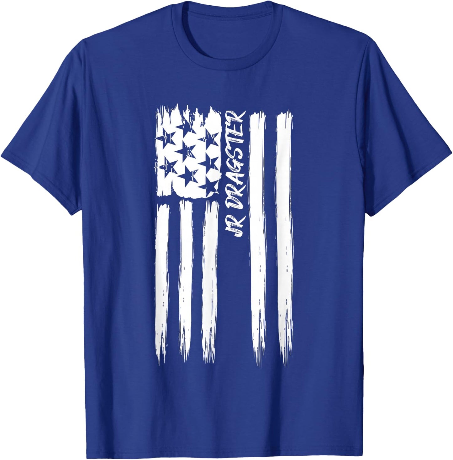 Jr Dragster Flag Racing Patriotic USA American Car Race Fan T-Shirt - T-Shirt | Royal