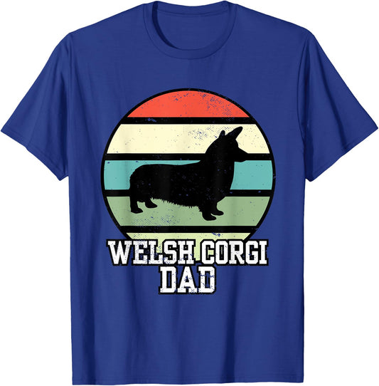 Welsh Corgi Dad I Retro Corgi Dad T-Shirt - T-Shirt | Royal