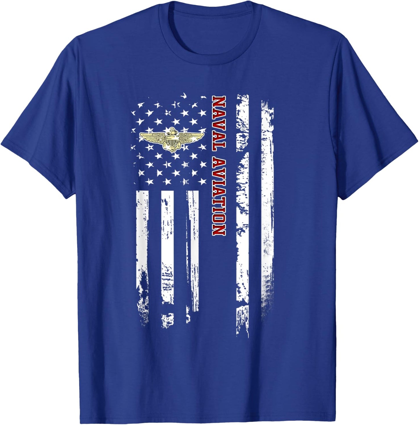 Naval Aviation Veteran American Flag Veterans Day Christmas Men T-Shirt - T-Shirt | Royal