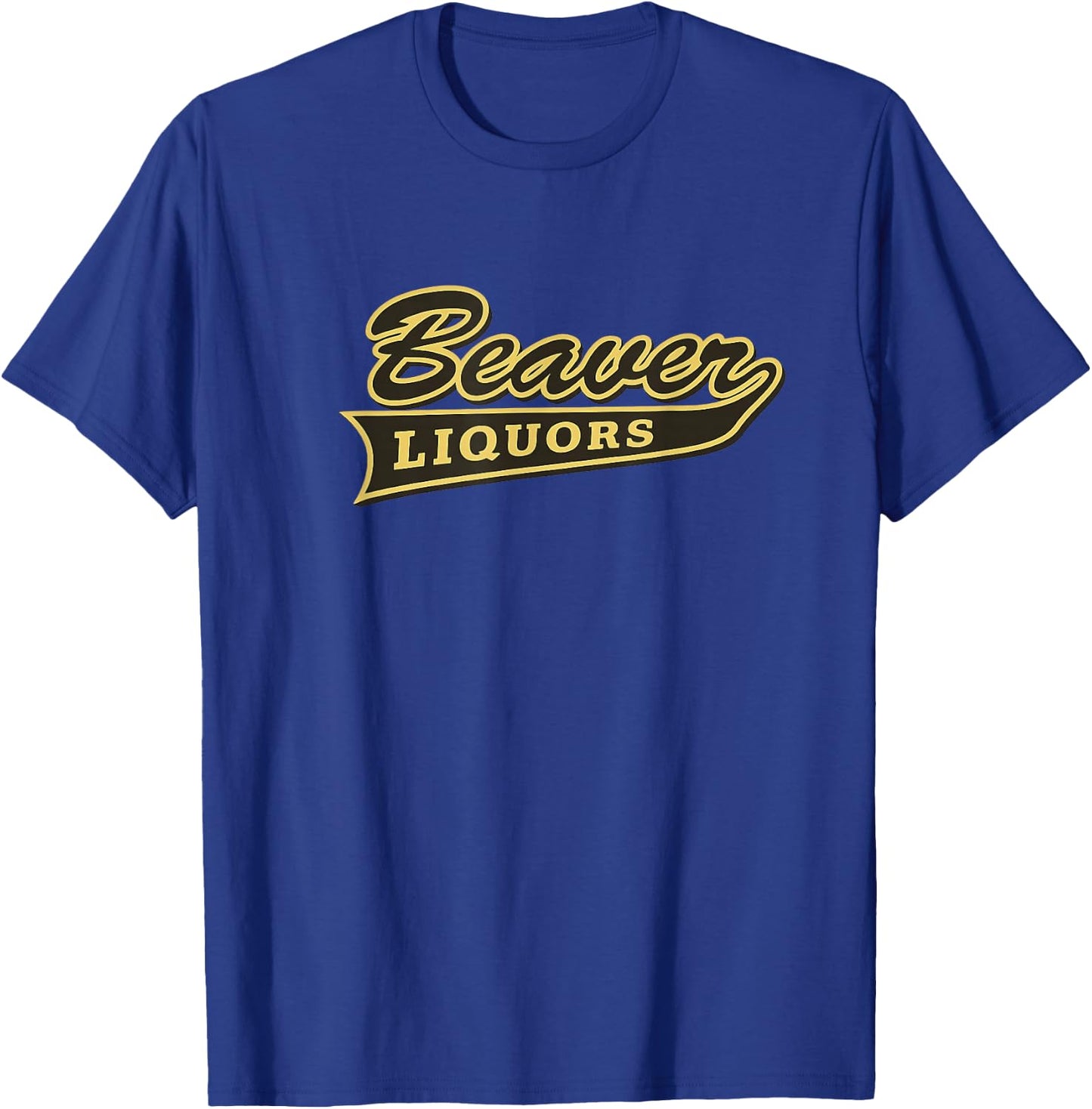 Funny Beaver Liquor Alcohol Drinking Logo T-Shirt - T-Shirt | Royal