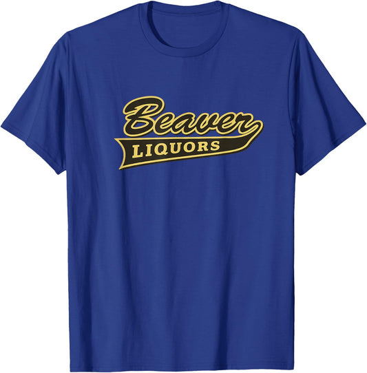 Funny Beaver Liquor Alcohol Drinking Logo T-Shirt - T-Shirt | Royal