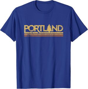 Retro Vintage Portland Oregon T-Shirt - T-Shirt | Royal