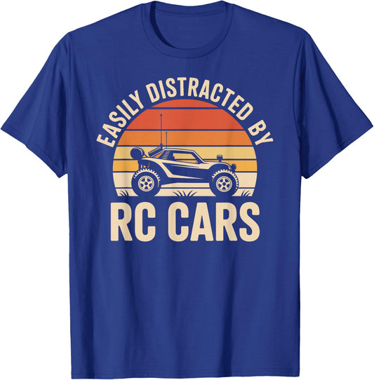 Easily Distracted By RC Cars Funny RC Car T-Shirt - T-Shirt | Royal