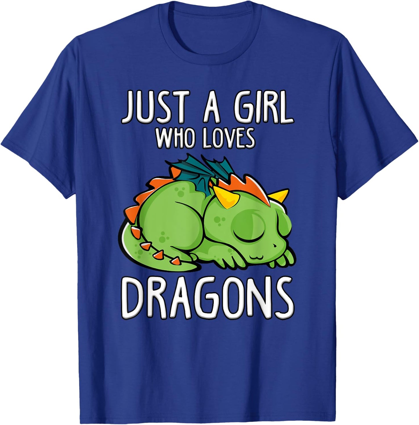 Just a Girl who loves Dragons T Shirt Gift Girls Women T-Shirt - T-Shirt | Royal