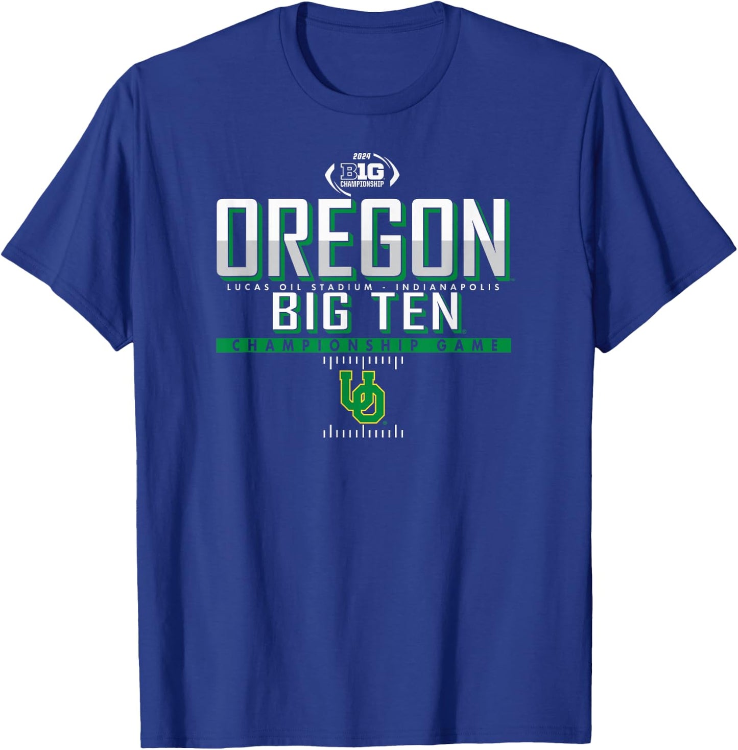 Oregon Ducks Big Ten Championship 2024 Football Black T-Shirt - T-Shirt | Royal