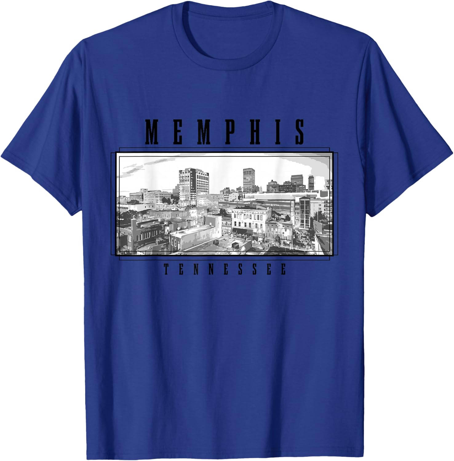 Memphis Tennessee Vintage Skyline T-Shirt - T-Shirt | Royal