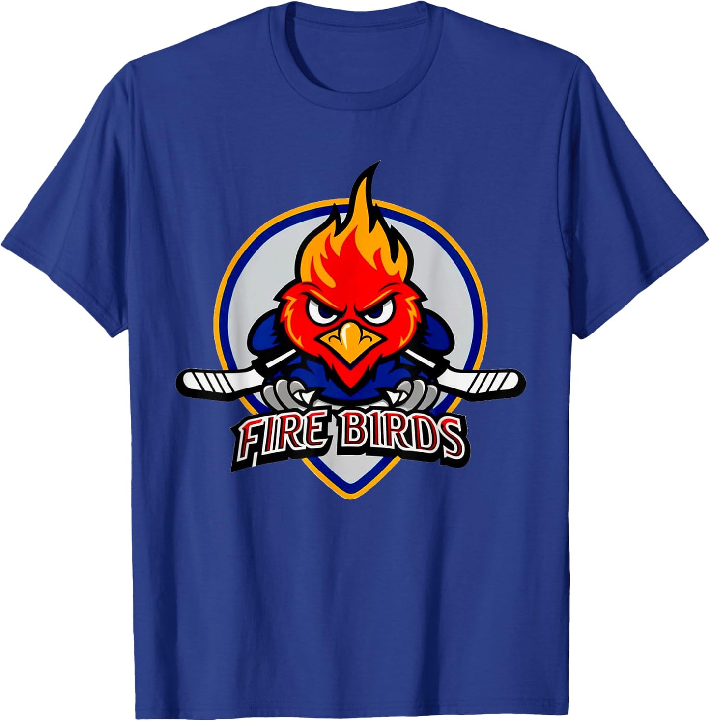 Conceptual Firebirds Ice Hockey Logo Motif American Sports T-Shirt - T-Shirt | Royal