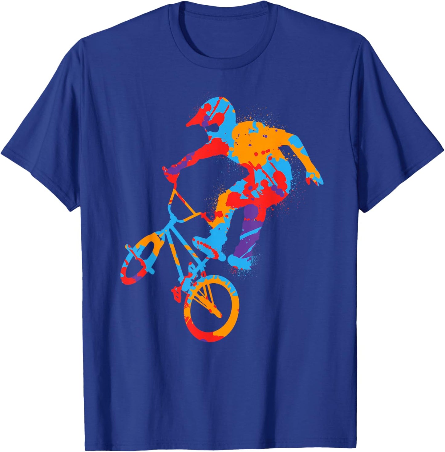 BMX Colourful Stunts Bike Tricks Boys Bicycle BMX Children's , black T-Shirt - T-Shirt | Royal