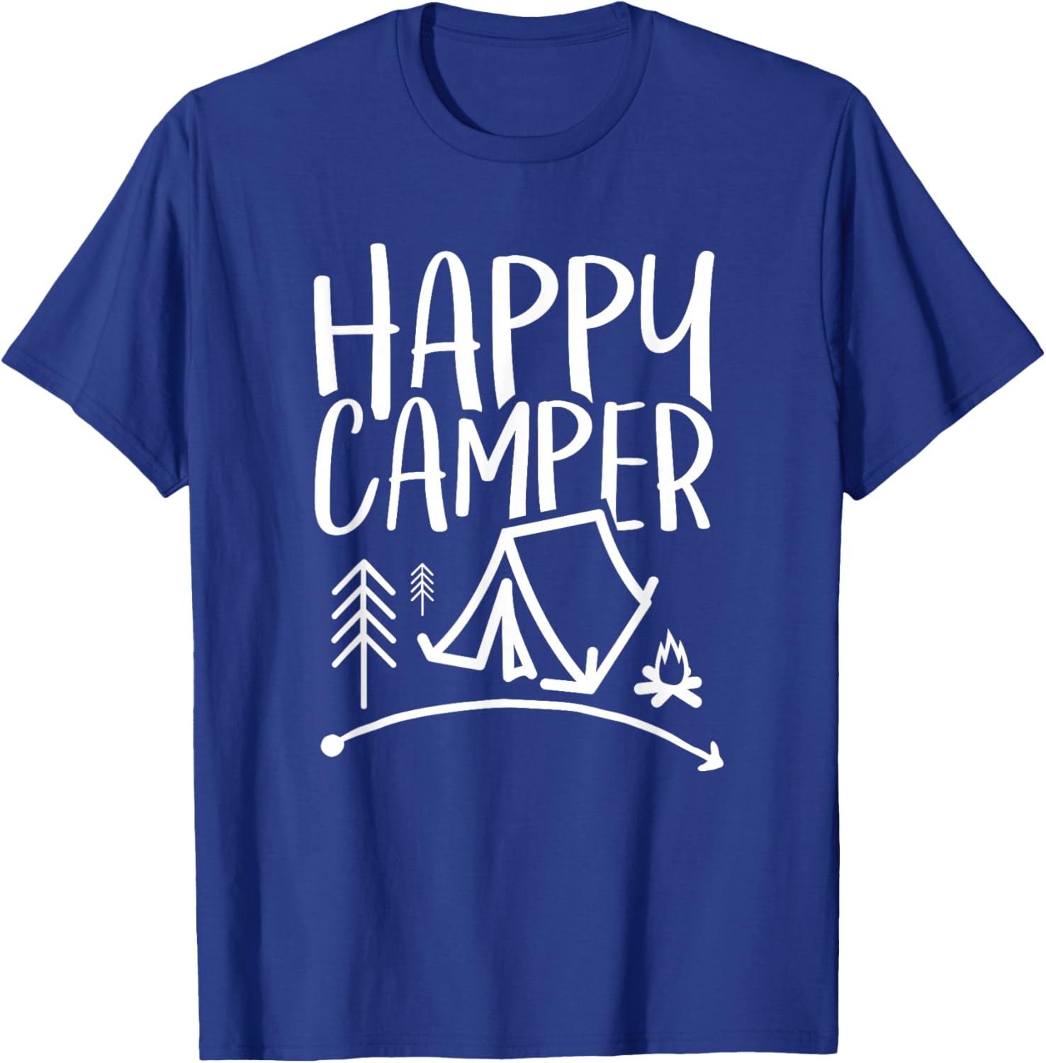 Happy Camper - Camping , Women, and Kids T-Shirt - T-Shirt | Royal