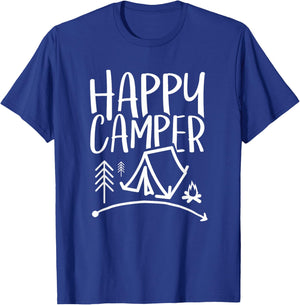 Happy Camper - Camping , Women, and Kids T-Shirt - T-Shirt | Royal