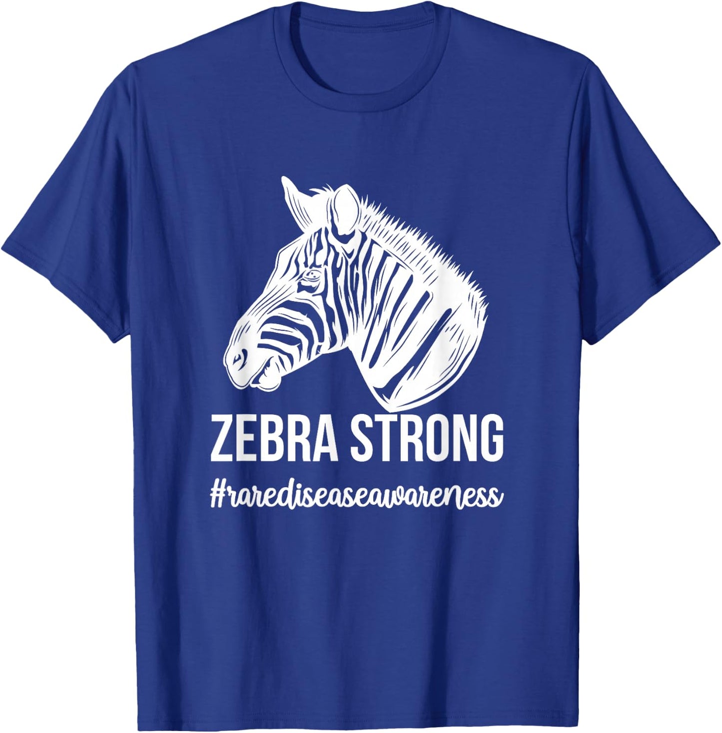 Zebra Strong Rare Disease Warrior Rare Disease Awareness T-Shirt - T-Shirt | Royal