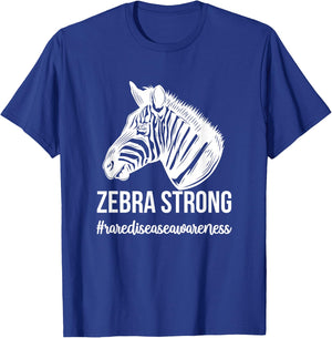 Zebra Strong Rare Disease Warrior Rare Disease Awareness T-Shirt - T-Shirt | Royal