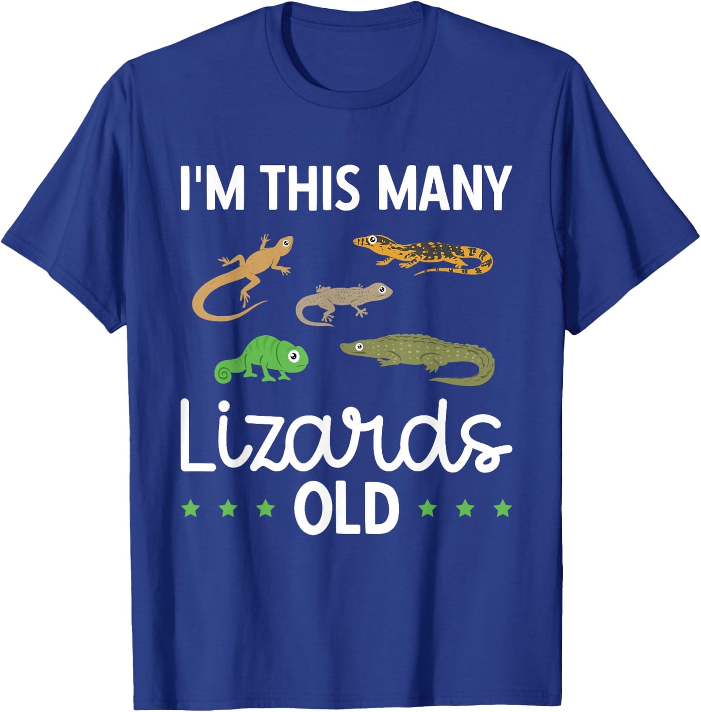 Kids This Many Lizards Old Reptile Themed 5th Birthday T-Shirt - T-Shirt | Royal
