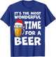 Most Wonderful Time For a Beer Christmas Fun Pajama PJS Men T-Shirt - T-Shirt | Royal