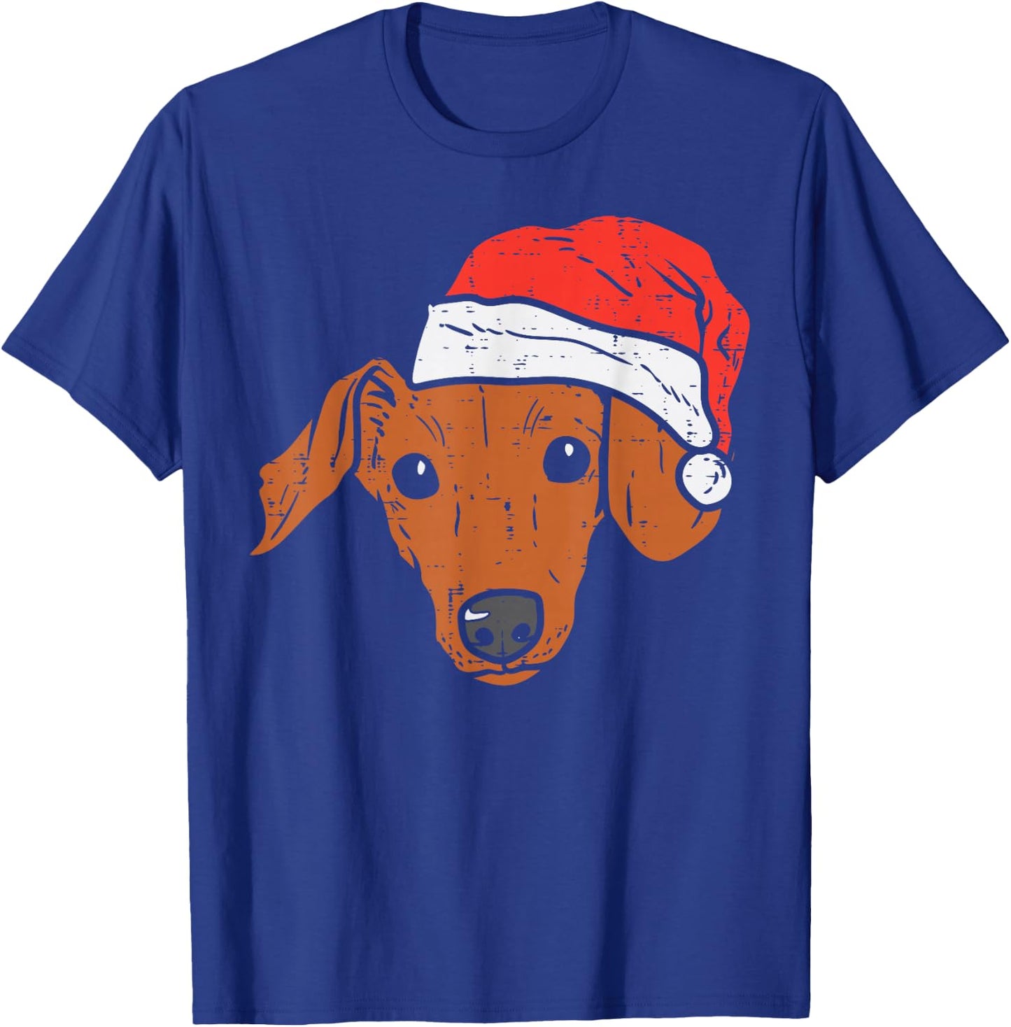Santa Hat Dachshund Christmas Xmas Wiener Weiner Dog T-Shirt - T-Shirt | Royal